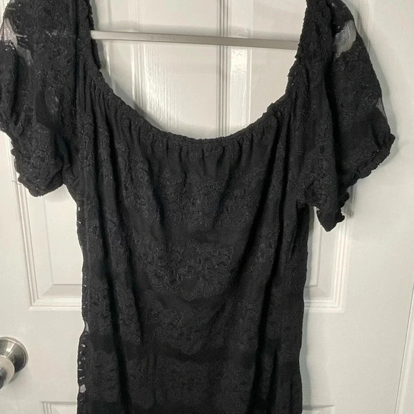 Whimsygoth Sweetheart neckline Black Lace baby doll Midi Dress Y2K size XXL - Picture 4 of 4